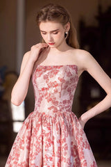 Blush Velvet Ball Gown Prom Dress