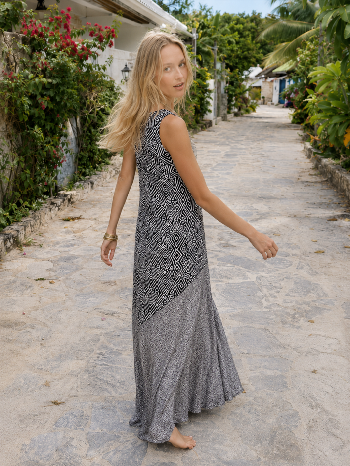 Printed Splicing Boho Vintage Boho Dress Secondary image