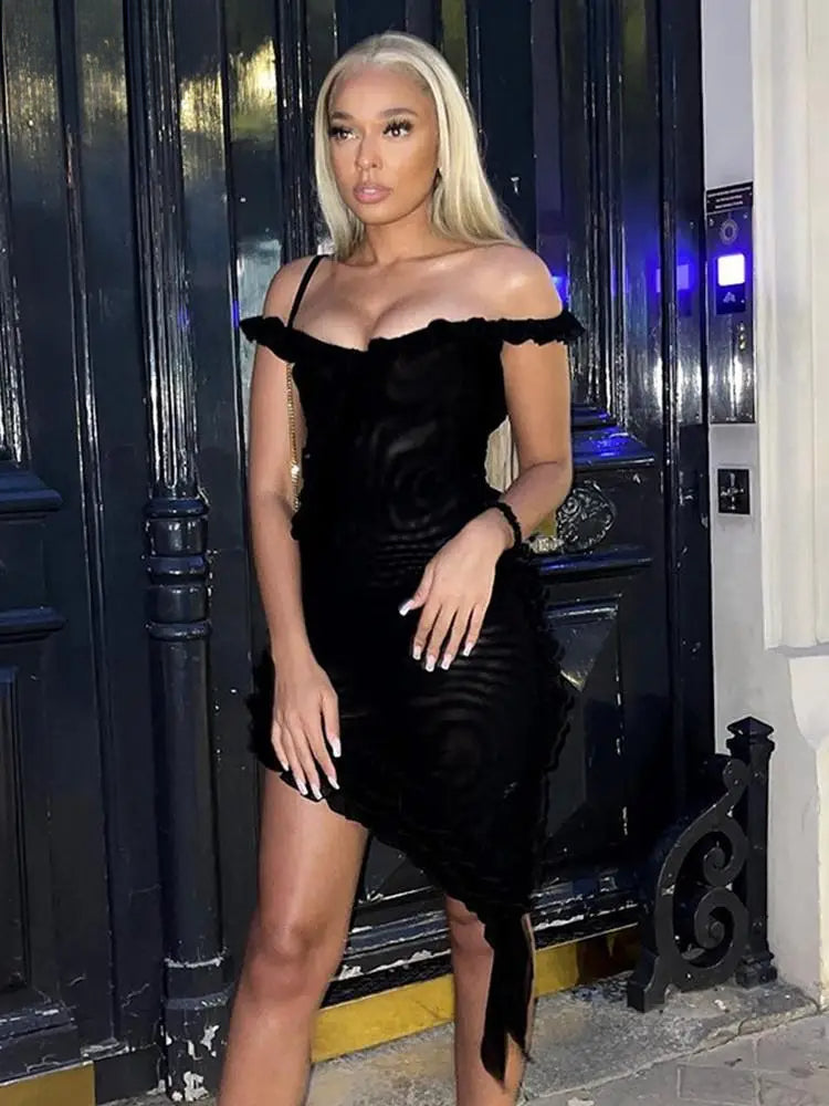 Ruffles Mesh Sleeveless Backless Party Dress Secondary image