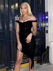 Ruffles Mesh Sleeveless Backless Party Dress