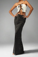 Polka Dot Office Bodycon Midi Skirt