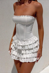 Tiered Strapless Puff Birthday Dress