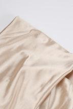 Satin Off-Shoulder Slit Party Dress