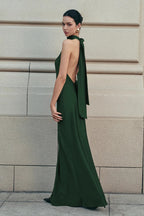 Halter Neck Backless Mermaid Prom Dress