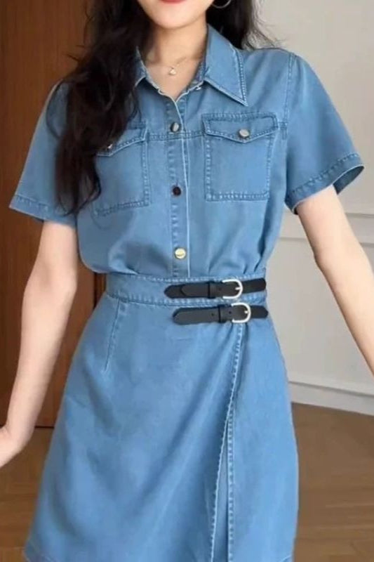 Waist Cinch Denim Dress Secondary image