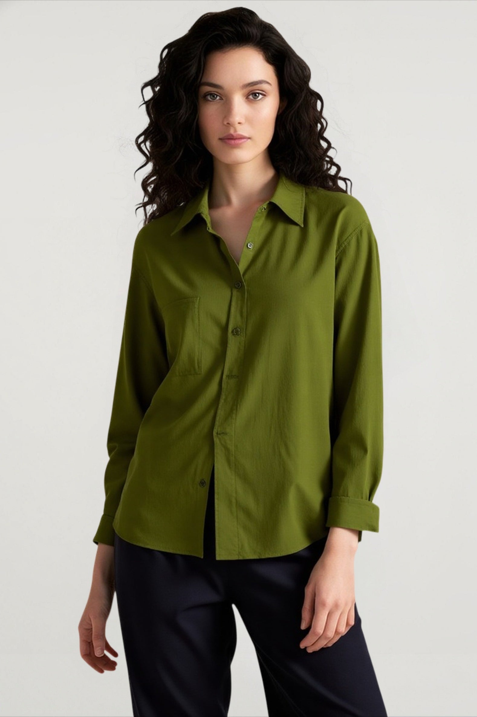 Linen Minimalist Layering Blouse Secondary image