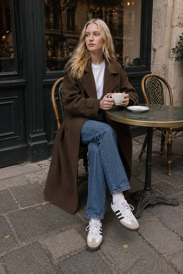 Solid Color Long Sleeve Trench Overcoat
