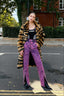 Faux Fur Tiger Striped Loose Overcoat