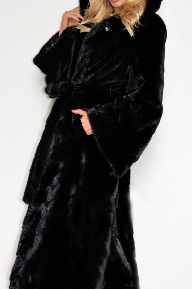 Faux Fur Plus Size Hooded Warm Long Overcoat Secondary image