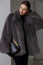 Luxe Solid Faux Fur Winter Coat