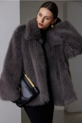 Luxe Solid Faux Fur Winter Coat