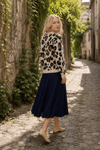 Vintage Leopard Print Knit Cardigan