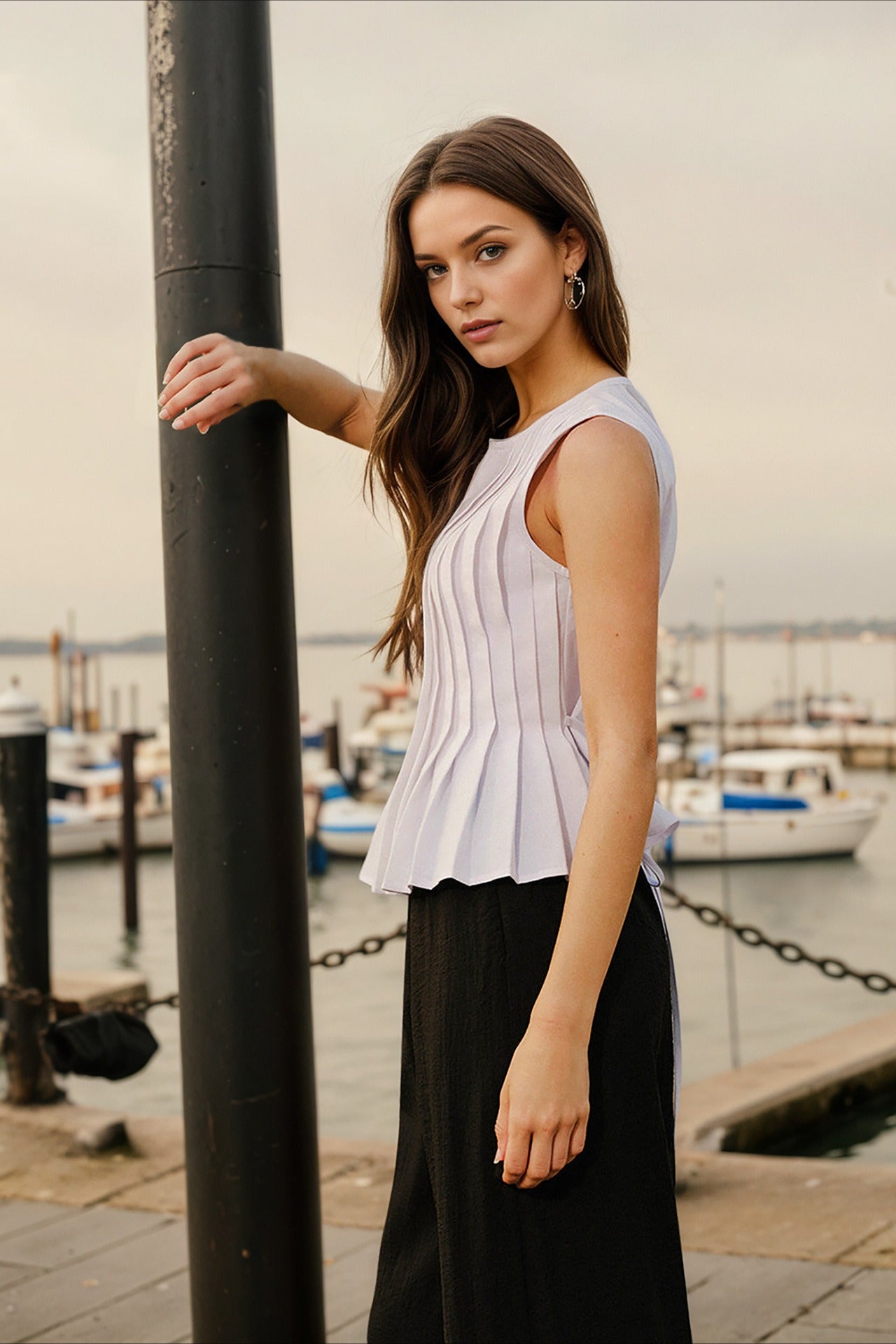 Textured Smocked Sleeveless Cami Top Secondary image