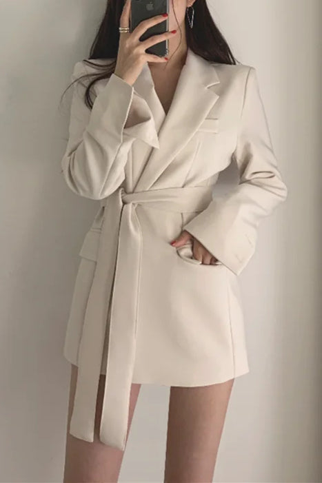 Belted Loose Fit Straight Blazer Secondary image