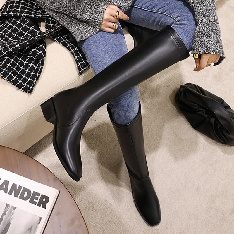 Designer Stylish Comfortable Fashionable Elegant Trendy Pointed Toe Knee High Boots Main image