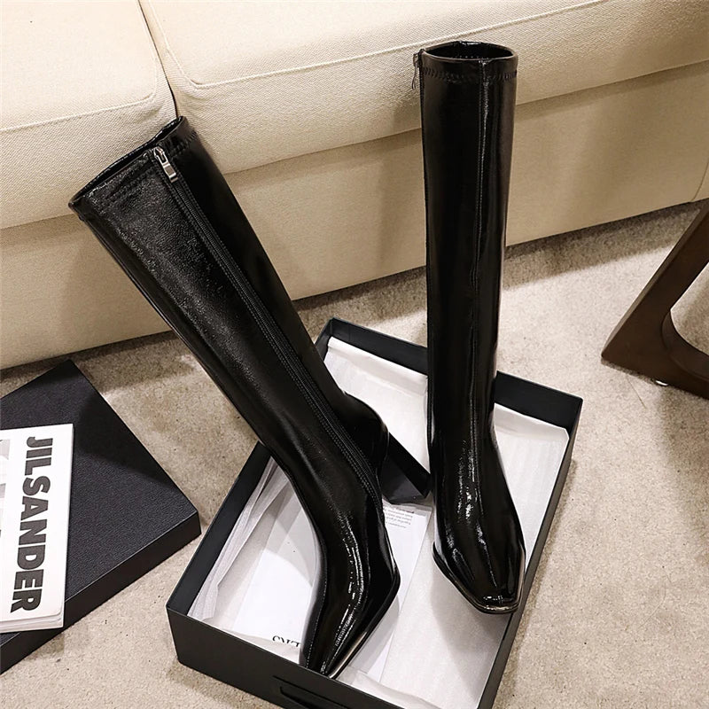 Fashionable Chic Stylish Trendy Elegant Comfortable Pointed Toe Knee High Boots Secondary image