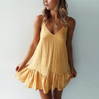 Army Green Strap Ruffles Casual Holiday  White Midi Dresses