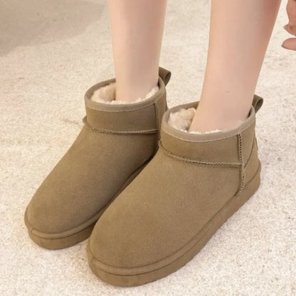 2024 NEW Snow Boots Women's Short Tube Thickened Cotton Shoes Non-slip Winter New Shoes Student Women's Shoes Black Boots