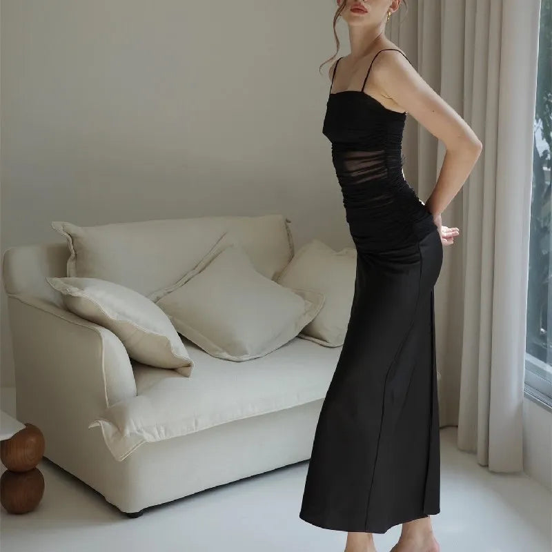 Gauze Slit High Waist Midi Dress Secondary image