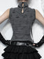 Vintage Gothic Print Retro Punk  Sleeveless Five Pointed Star Crop Top