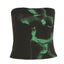 Vintage Punk Strapless Backless  Basic Crop Top
