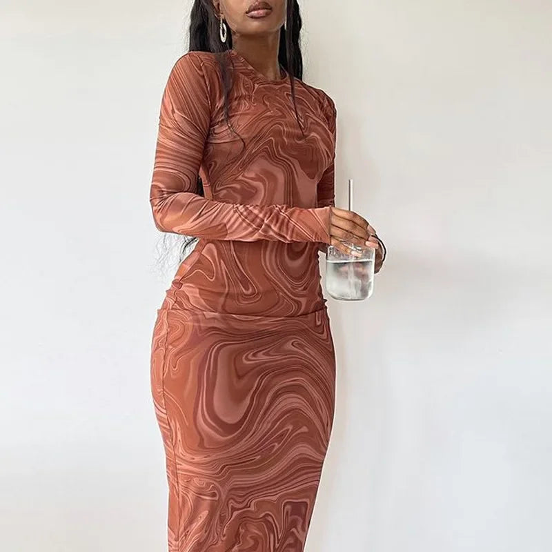 Satin Autumn Winter Elegant Birthday Club Fit Midi Dresses Main image