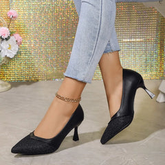 Pointed Toe Exquisite Wedding Casual Fashion Elegant Stiletto Low Heel Pumps