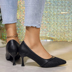 Pointed Toe Exquisite Wedding Casual Fashion Elegant Stiletto Low Heel Pumps