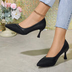 Pointed Toe Exquisite Wedding Casual Fashion Elegant Stiletto Low Heel Pumps