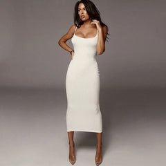 Sleeveless Elegant  Birthday Party Slim Fit Midi Dresses