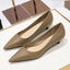 Spring 4cm Highs Concise Office Lady Soft Leather Thin Highs Fashion Pointed Toe Wedding Shoes Low Heel Pumps