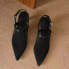 Breathable Fashion Summer  Pointed Slingback Comfortable Ladies Highs Low Heel Pumps