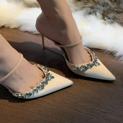Summer  Pointed Slipper Elegant Simple Prom Party Fashion Shal Mouth Low Heel Pumps