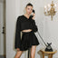 DressBetty - White Elegant Satin  Crop Lantern Long Sleeve Mini Tennis Sports Skirt