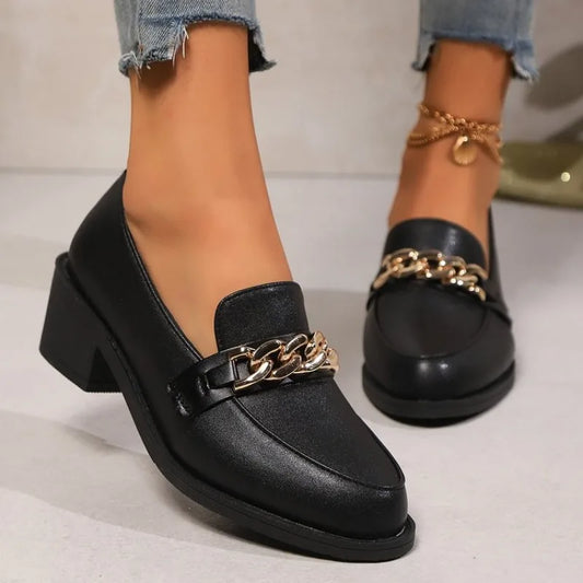 Black Platform Slip On Leather Casual Designer Boat Flats Oxfords Loafers