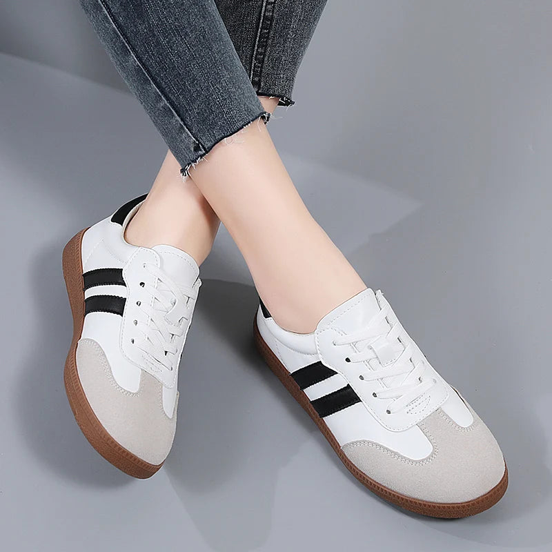 2024 Women Fashion Spring Trend Casual Flats New Comfort Vulcanized Platform Skateboard Secondary image