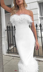 Pencil Off Shoulder Elegant Sexy Birthday Club Midi Dresses