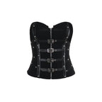 Y2K  Corset Strapless Black Gothic Harajuku Punk Hip Hop Aesthetic Dance Crop Top