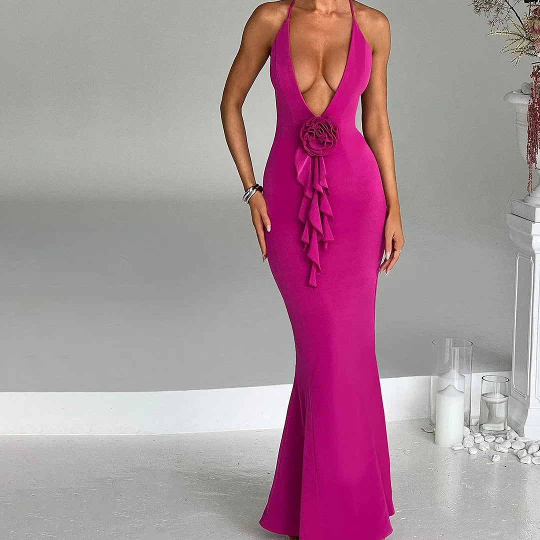 New Slim Slip Ruffled High Elegant Y2K Midi Dresses Main image