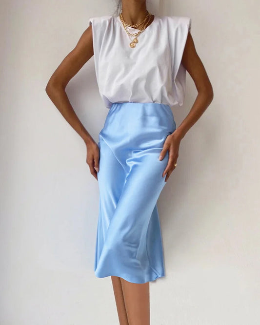 DressBetty - Elegant High Street Satin Bodycon Skirt