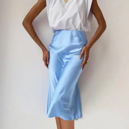 DressBetty - Elegant High Street Satin Bodycon Skirt