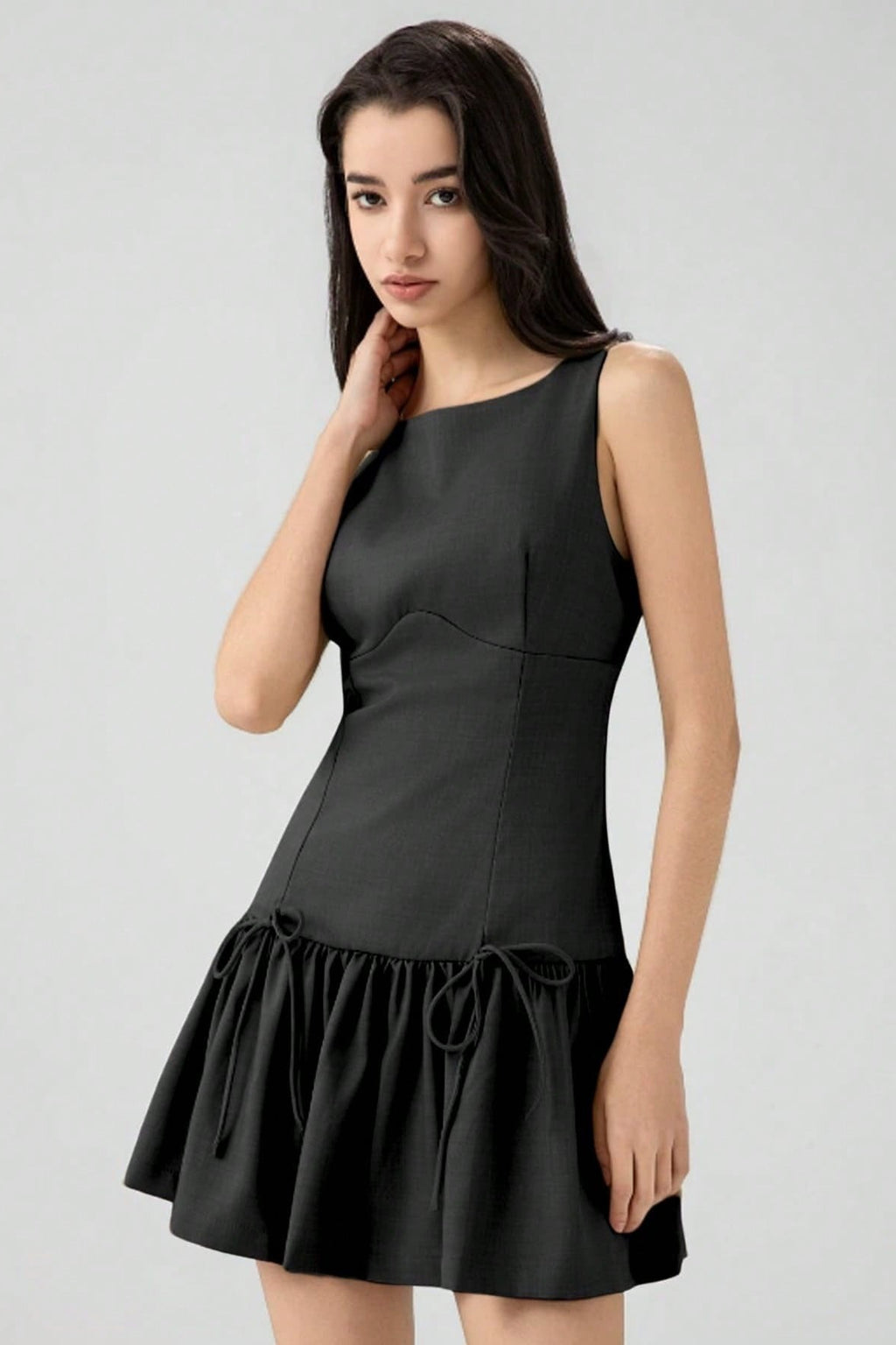 Bow Detail Sleeveless Mini Dress