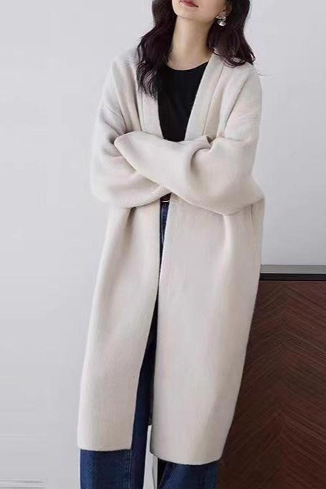 Slouchy Knit Oversized Thick Knee-Length Overcoat Secondary image