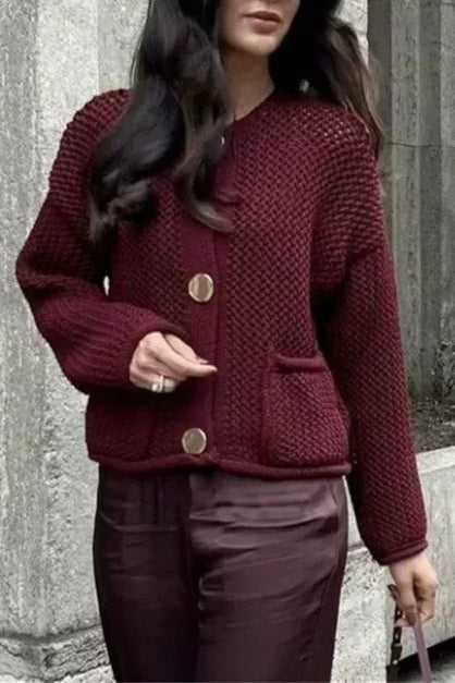 Solid Color Knit Sweater Main image