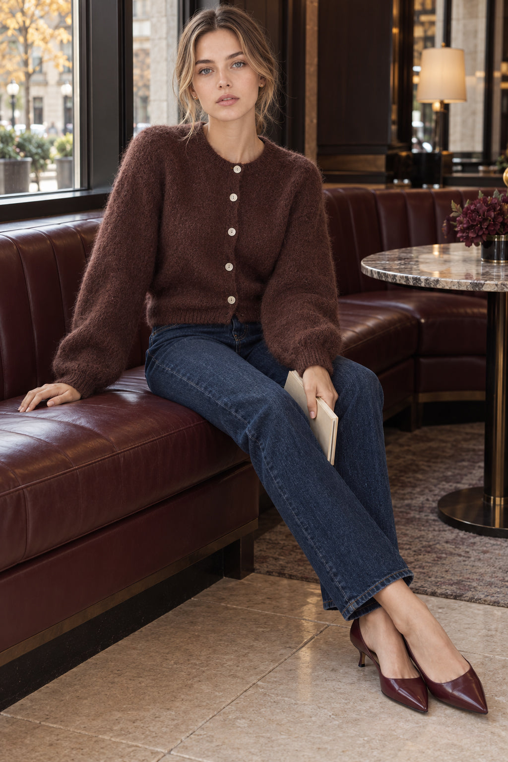 Lightweight Long Sleeve Solid Knit Cardigan Main image