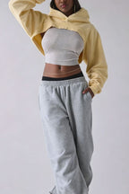 Cutout Tie Ultra Cropped Pullover Hoodie