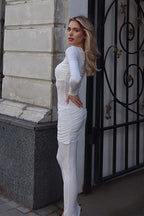 Elegant Ruched Maxi Work Dress