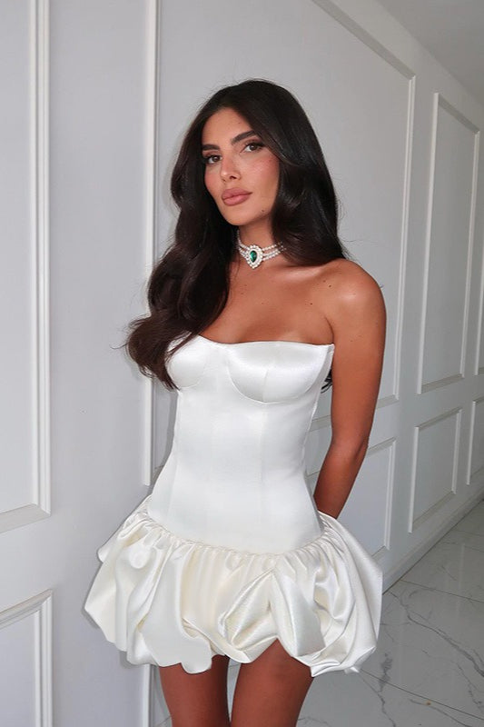 Strapless Ruched A-Line Party Dress Secondary image