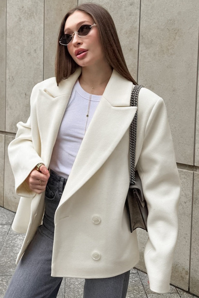 Old Money Beige Wool Blend Coat Secondary image