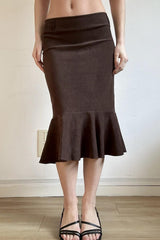 Suede Mermaid Bodycon Skirt
